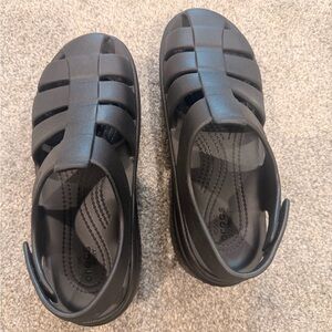 CROCS Black Fisherman-Style Slip-On Sandals